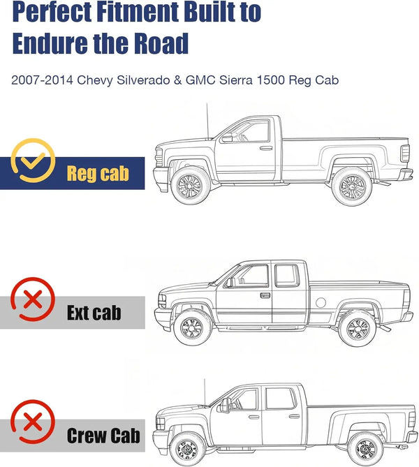 For 2007-2014 Chevy Silverado 1500 GMC Sierra 1500 Reg Cab Short Bed Mid Rear Frame Rust Repair Kit