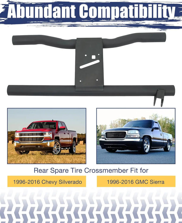 For 1996-2016 Chevy Silverado & GMC Sierra Spare Tire Support Crossmember Carrier Kit - mountainpeak