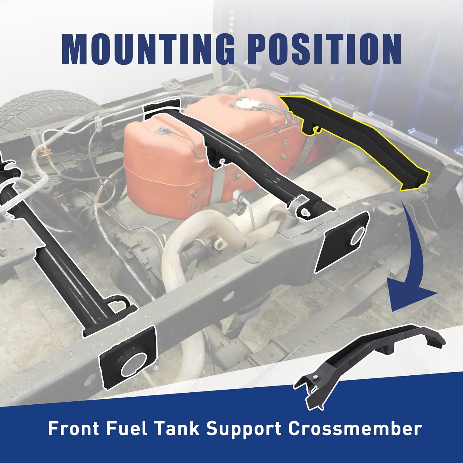 thumbnail image 2 of BESTERYUS Front Fuel Tank Crossmember – For 2007-2014 Chevy Silverado / GMC Sierra 1500 Reg Cab 2 of 6
