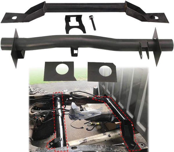 For 1999-2006 Chevy Silverado GMC Sierra 4PCS Front and Rear Fuel Tank Support Crossmember, Upper Shock Mount Crossmember, Rear Spare Tire Support Crossmember Kit-5