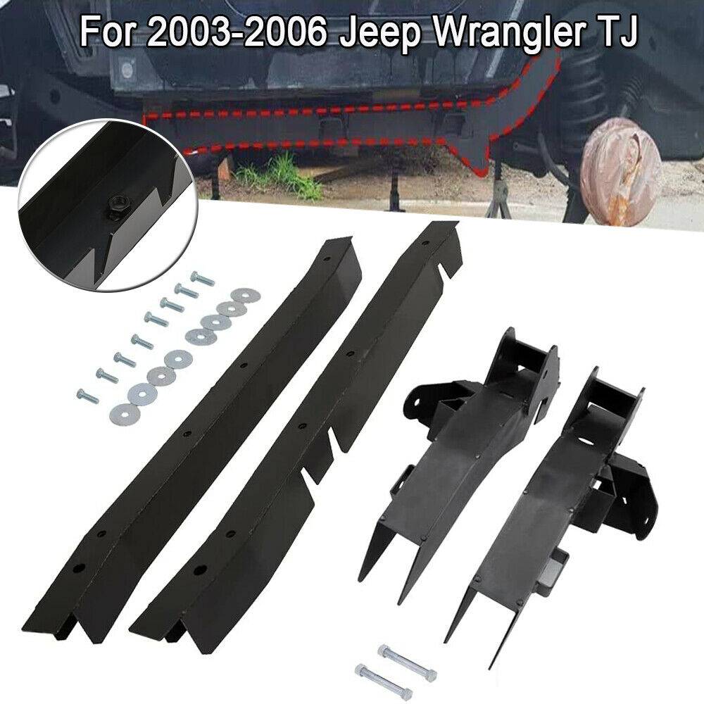 For 2003-2006 Jeep Wrangler TJ Rear Trail Arm and Driver Passenger Center Skid Plate-1